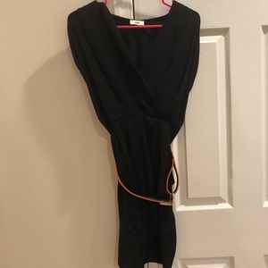 Tobi wrap around dress with orange belt